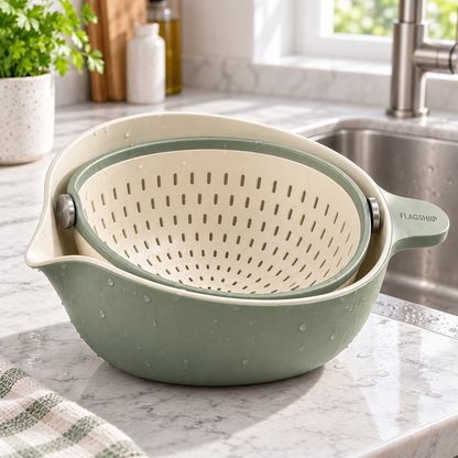 FLAGSHIIP® 2-in-1 Rotating Strainer Bowl