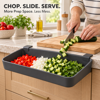 FLAGSHIIP® EdgeGlide Clip-On Prep Tray | Turn Unused Counter Edges Into Instant Prep Space
