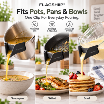 VOGGUU® PourPath Clip-On Pan Pour Spout Pour Exactly Where You Want.