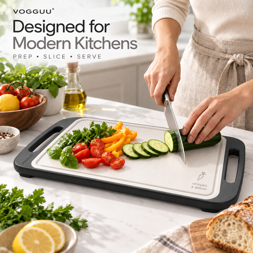 VOGGUU® FlipSlice Dual-Surface Prep Board | Two Sides. Two Prep Zones.