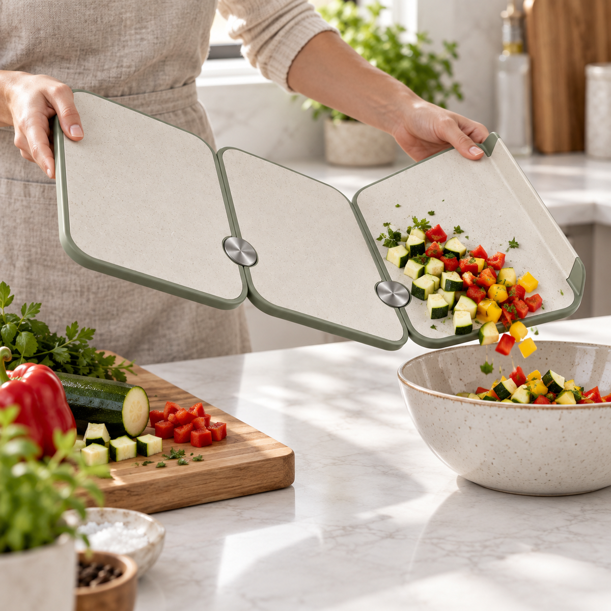 VOGGUU® 3-in-1 Folding Cutting Board with Pouring Edge